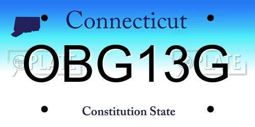 OBG13G Connecticut License Plate