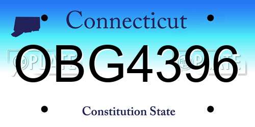 OBG4396 Connecticut License Plate