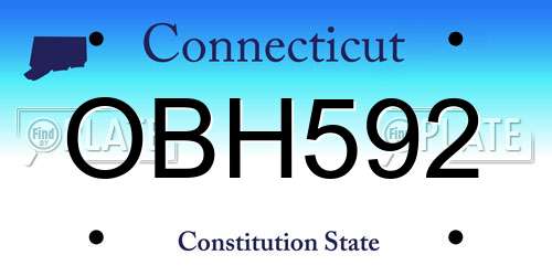 OBH592 Connecticut License Plate