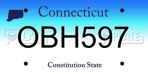 OBH597 Connecticut License Plate