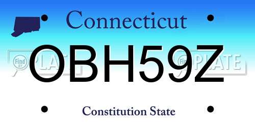 OBH59Z Connecticut License Plate