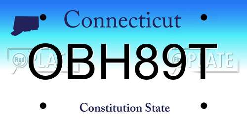OBH89T Connecticut License Plate