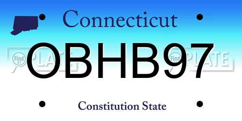 OBHB97 Connecticut License Plate