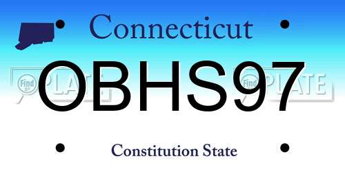 OBHS97 Connecticut License Plate