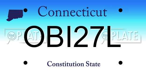 OBI27L Connecticut License Plate