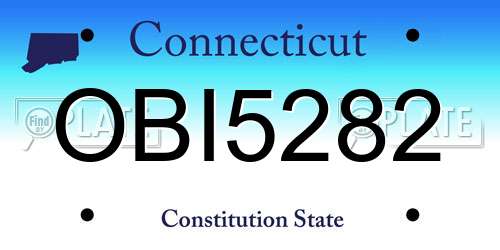 OBI5282 Connecticut License Plate