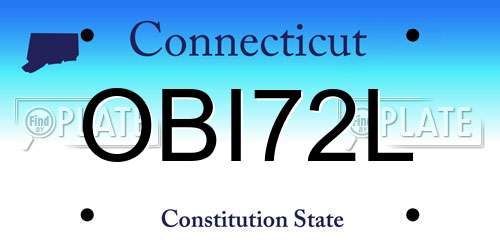 OBI72L Connecticut License Plate