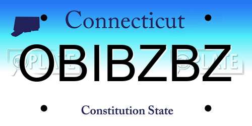 OBIBZBZ Connecticut License Plate
