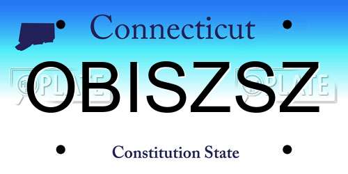 OBISZSZ Connecticut License Plate