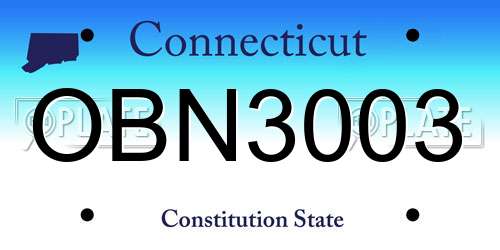 OBN3003 Connecticut License Plate