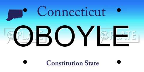 OBOYLE Connecticut License Plate