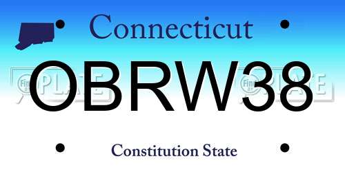OBRW38 Connecticut License Plate