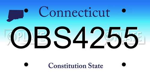 OBS4255 Connecticut License Plate