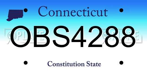OBS4288 Connecticut License Plate
