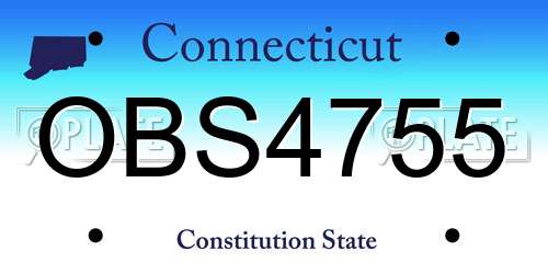 OBS4755 Connecticut License Plate