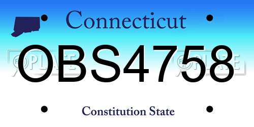 OBS4758 Connecticut License Plate