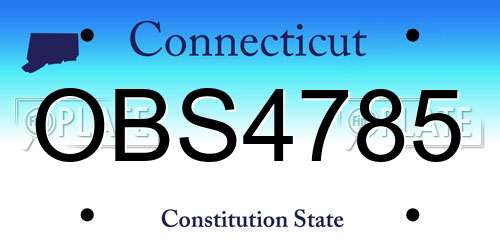 OBS4785 Connecticut License Plate