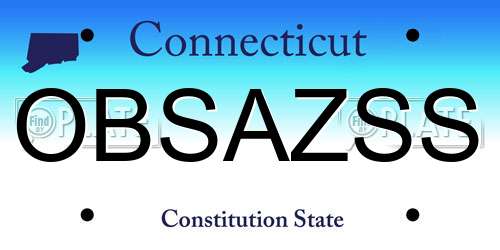 OBSAZSS Connecticut License Plate