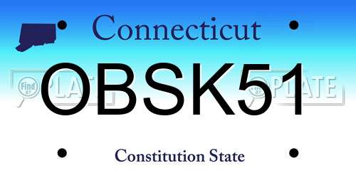 OBSK51 Connecticut License Plate