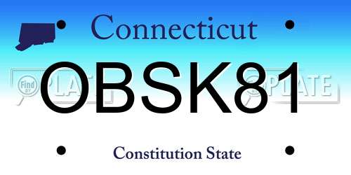 OBSK81 Connecticut License Plate