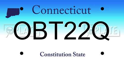 OBT22Q Connecticut License Plate