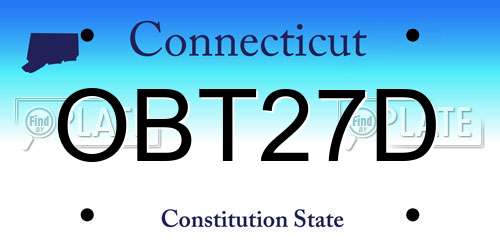 OBT27D Connecticut License Plate