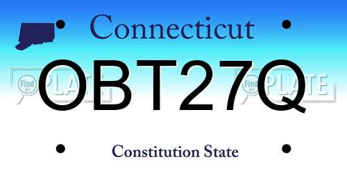 OBT27Q Connecticut License Plate