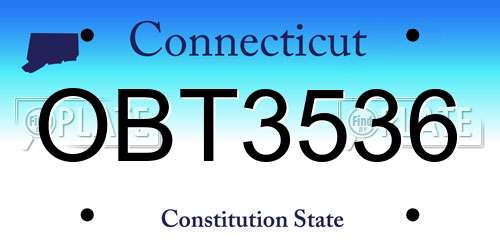 OBT3536 Connecticut License Plate