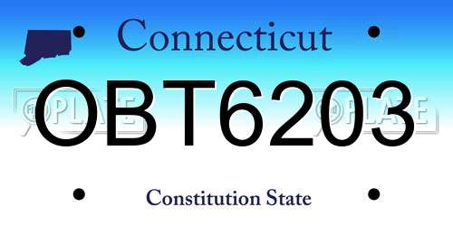OBT6203 Connecticut License Plate