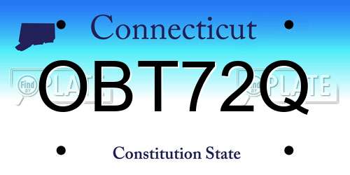 OBT72Q Connecticut License Plate