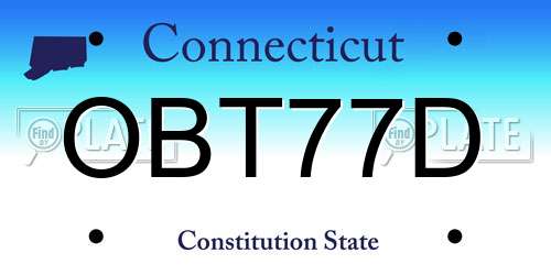OBT77D Connecticut License Plate