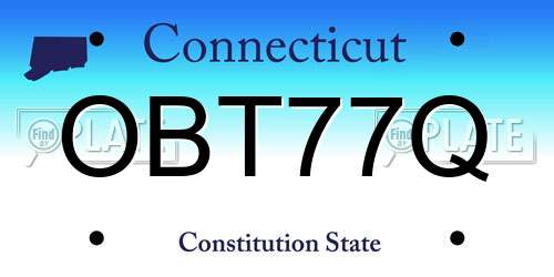 OBT77Q Connecticut License Plate