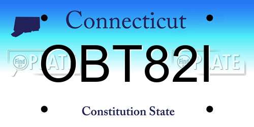 OBT82I Connecticut License Plate
