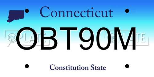OBT90M Connecticut License Plate