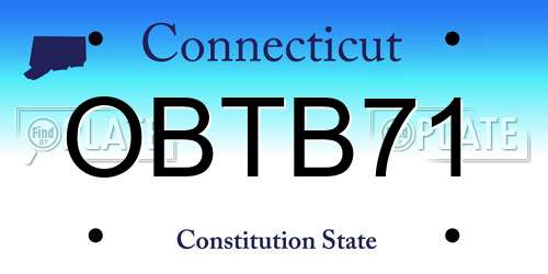 OBTB71 Connecticut License Plate