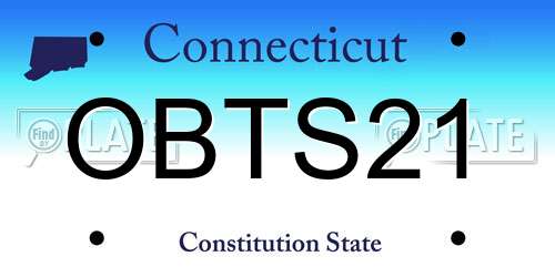 OBTS21 Connecticut License Plate