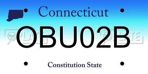 OBU02B Connecticut License Plate