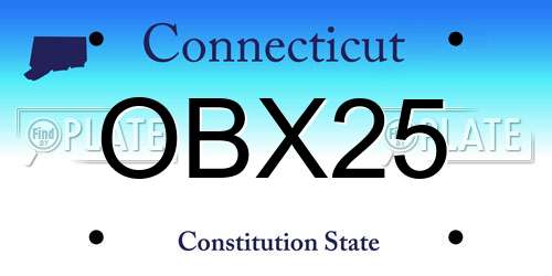 OBX25 Connecticut License Plate