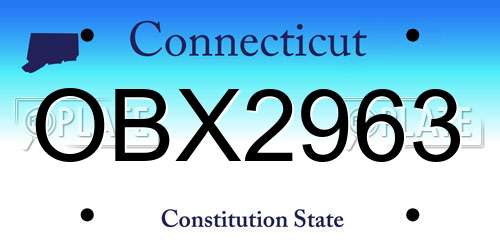 OBX2963 Connecticut License Plate