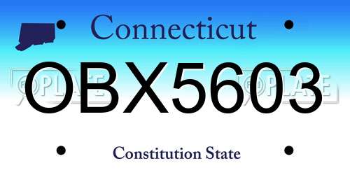 OBX5603 Connecticut License Plate