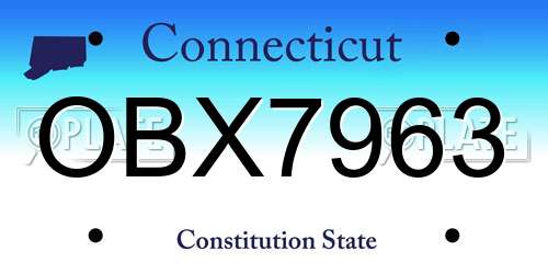 OBX7963 Connecticut License Plate