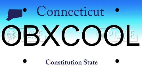 OBXCOOL Connecticut License Plate