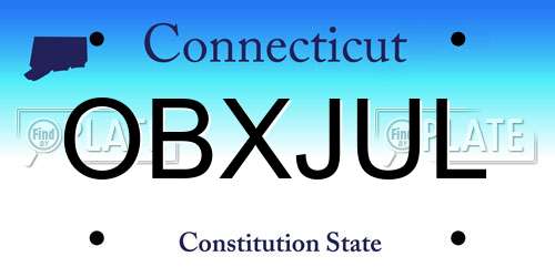 OBXJUL Connecticut License Plate