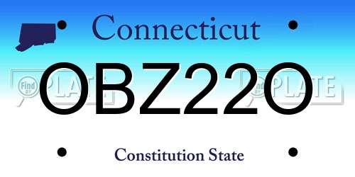 OBZ22O Connecticut License Plate