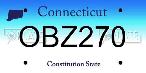 OBZ270 Connecticut License Plate