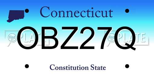 OBZ27Q Connecticut License Plate