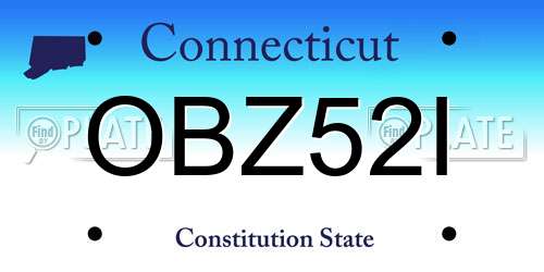 OBZ52I Connecticut License Plate