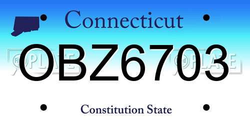 OBZ6703 Connecticut License Plate