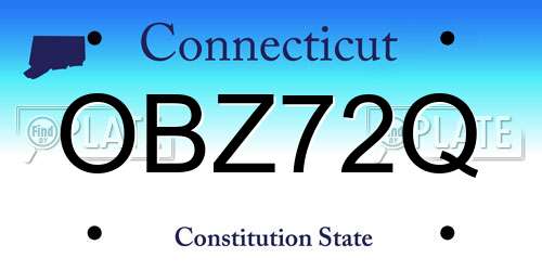 OBZ72Q Connecticut License Plate