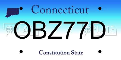OBZ77D Connecticut License Plate
